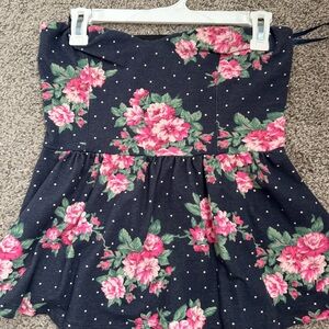 Pins & Needles Navy Strapless Top